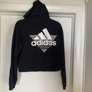 Adidas crop hoodie with front pocket
